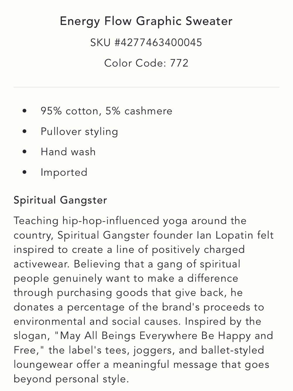 Spiritual Gangster Sweater, NWT, oversized XS. - Picture 11 of 11